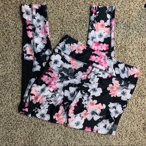Jockey Pink Black Floral Full Length Mesh Calf